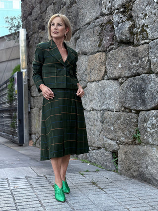 Falda NICU cuadros y tablas kaki