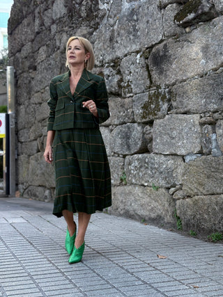 Falda NICU cuadros y tablas kaki