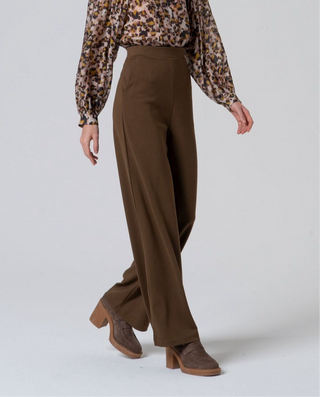 Pantalón LISA detalle en cinturilla Kaki oscuro