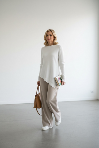 Jersey LIZZY asimétrico punto blanco