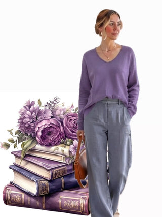 Jersey LYN básico de cuello pico lila