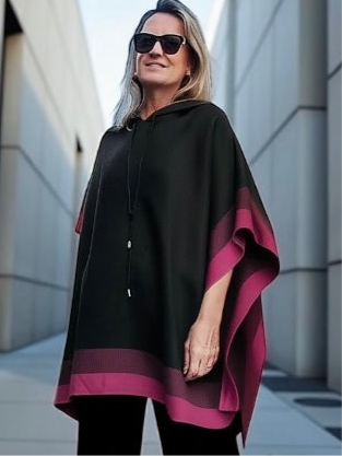 Poncho BORNEO con capucha negro