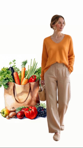 Jersey LYN básico de cuello pico naranja