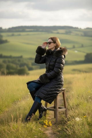Guateado ORIÓN largo con capucha negro