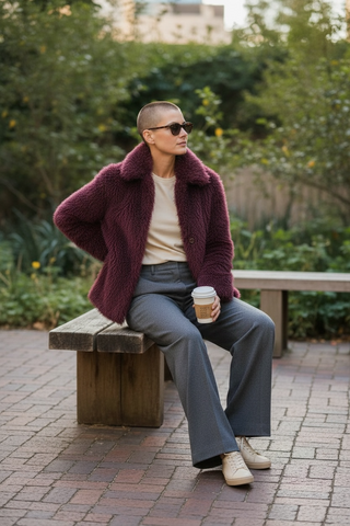 Chaqueta FINE de pelo con cremallera grante