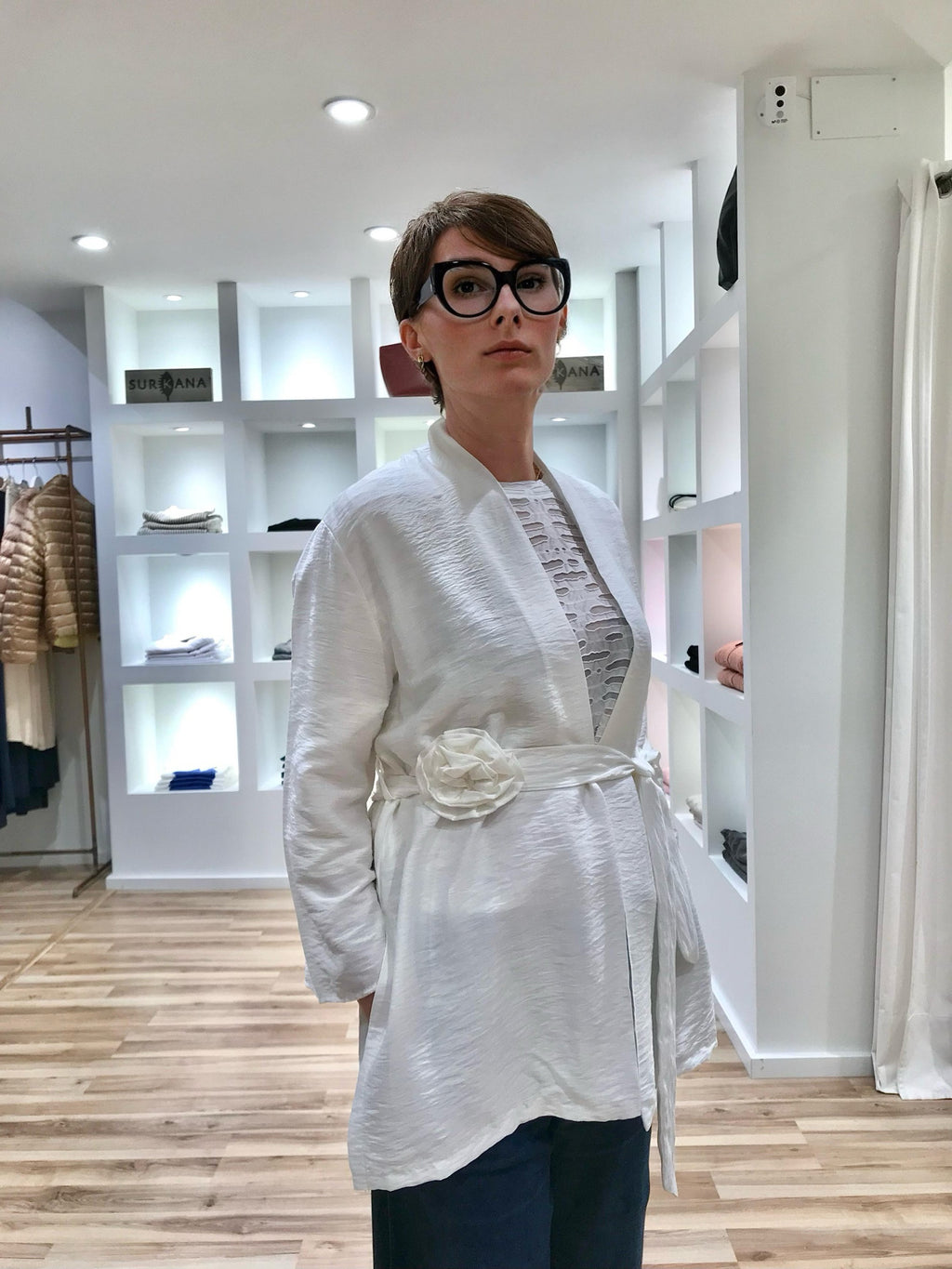 Kimono MULÁN liso corto blanco