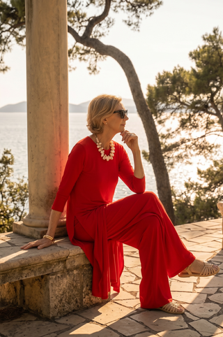 Conjunto CORA casaca y pantalón rojo