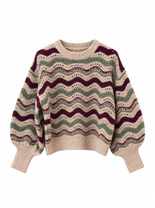Jersey INAYA zigzag grueso camel
