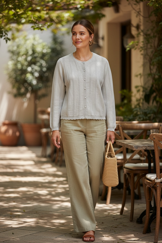 Chaqueta MORA canalé en fantasía beige