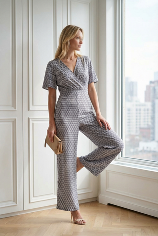 Mono HICE con escote cruzado azul