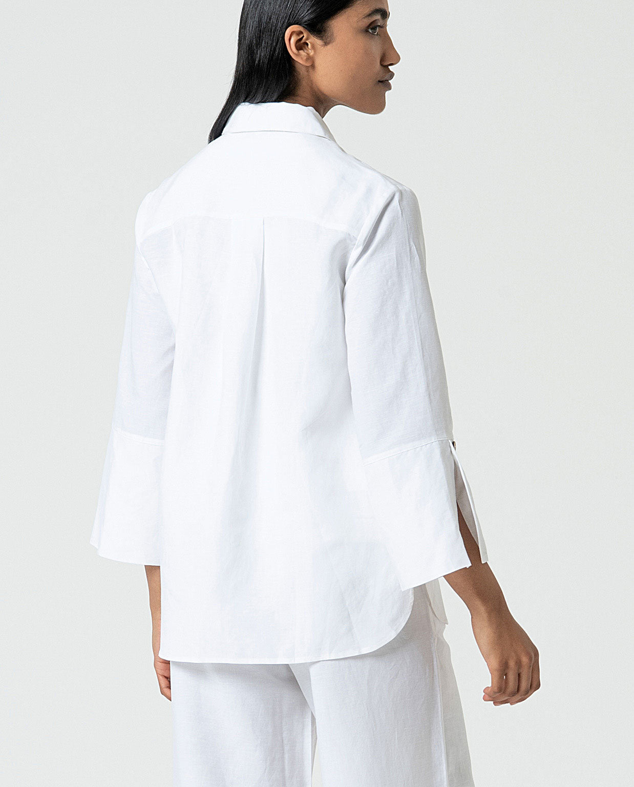 Camisa TINE manga 3/4 blanco roto
