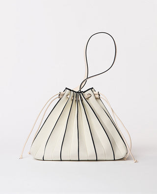 Bolso FINA plisado con neceser interior crudo