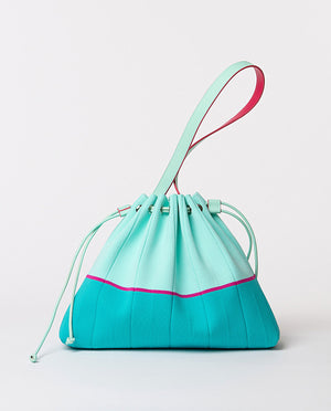 Bolso FINA plisado con neceser interior turquesa