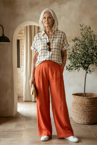 Pantalon TRUDY recto coral