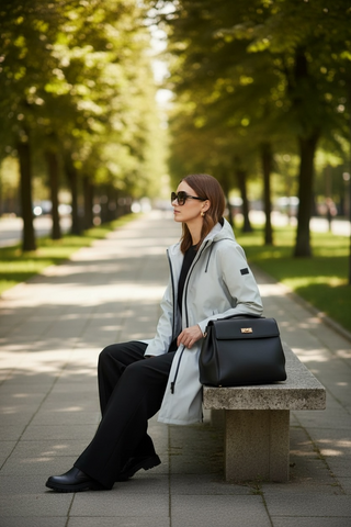 Parka TORMENTA midi gruesa gris claro