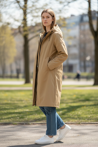 Parka TORMENTA midi gruesa camel