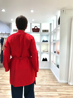 Kimono MULÁN liso corto rojo