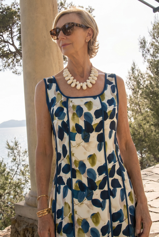 Vestido LITZI tirantes hoja nido abeja marino