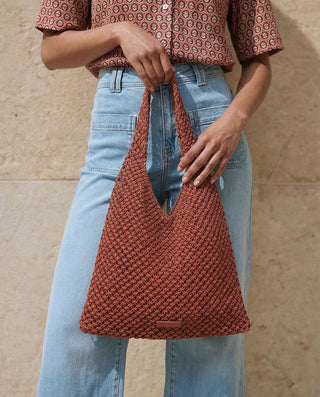 Bolso RAFI de rafia color teja