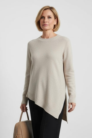 Jersey LIZZY asimétrico punto beige