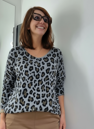 Camiseta CHEETA animal print leopardo gris