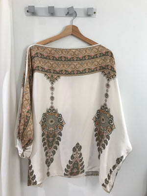 Blusa TING estampada cachmere en kaki