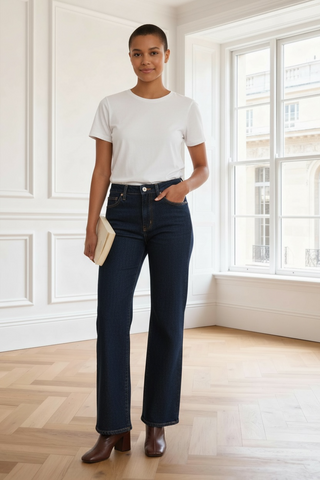 Vaquero recto jean oscuro