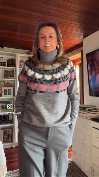 Jersey HEART con corazones gris