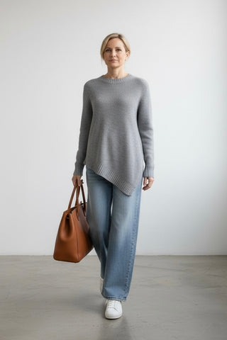 Jersey LIZZY asimétrico punto gris