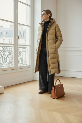 Parka PUDDLE guateado largo camel