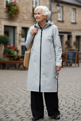 Parka TORMENTA midi gruesa gris claro