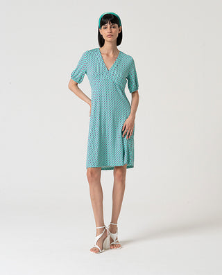 Vestido KAVE midi corte imperio verde agua