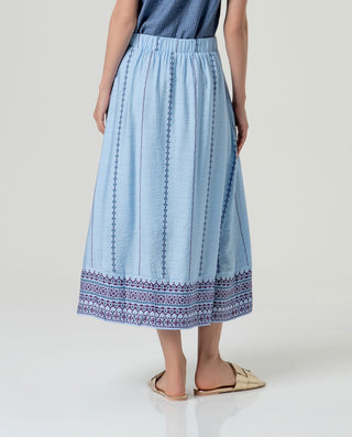 Falda INLO maxi azul celeste