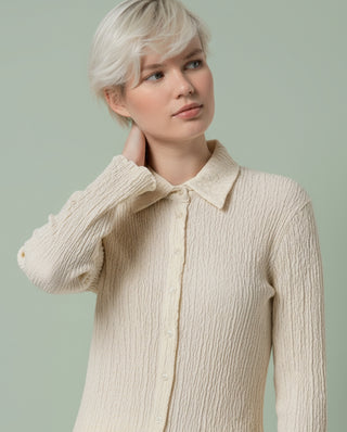 Camisa MATI con textura beige
