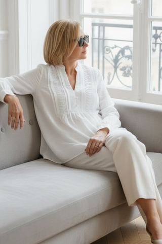 Blusa MENCHU abotonada blanco