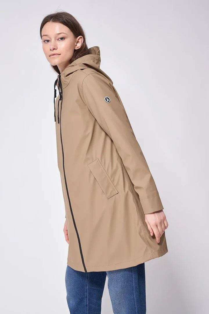 TANTA parka NUOVOLA midi bolsillos camel