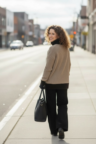 Jersey VAILA grueso rizado camel