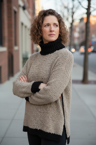 Jersey VAILA grueso rizado camel