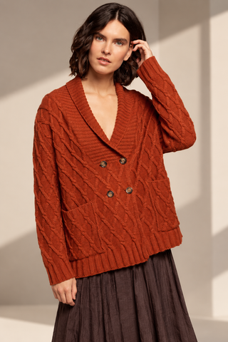 Chaqueta POTTS aranes cruzada teja