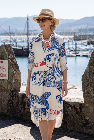 Vestido SARDELA camisero con sardinas_COPY