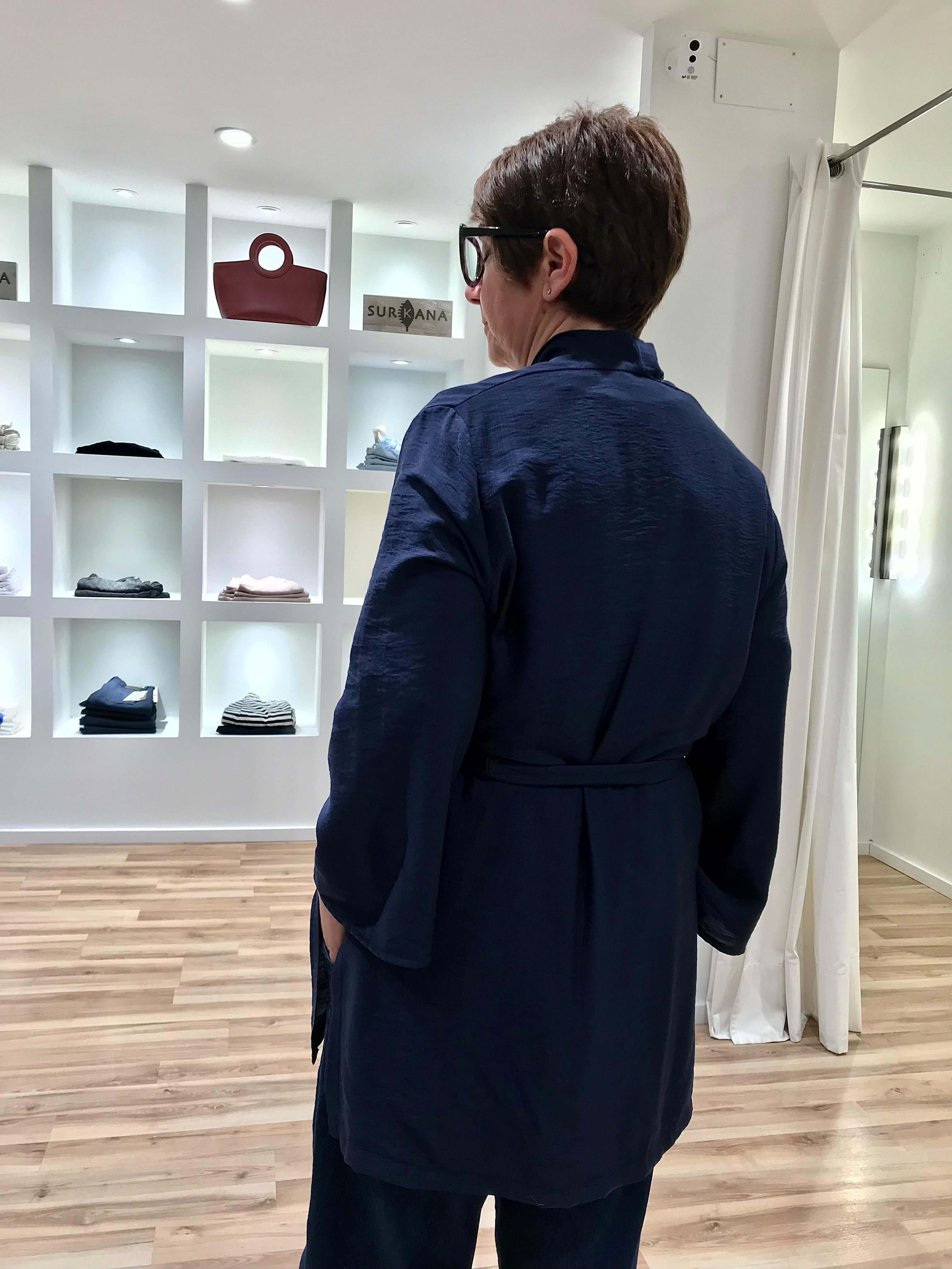 Kimono MULÁN liso corto azul marino
