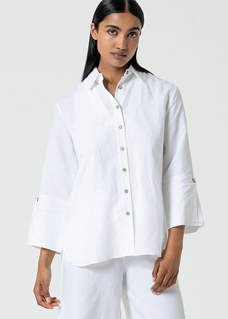 Camisa TINE manga 3/4 blanco roto