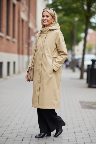 Parka SHUI con alerones camel
