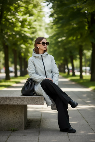 Parka TORMENTA midi gruesa gris claro