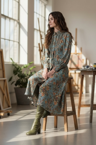 Vestido OMSA camisero con fantasia delantero multi