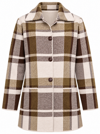 Chaqueta RUSSO cuello polo cuadros kaki