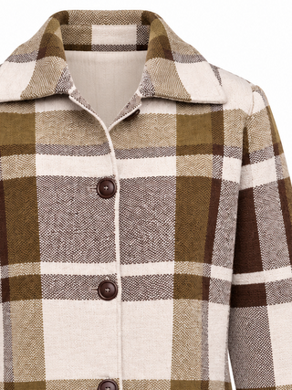 Chaqueta RUSSO cuello polo cuadros kaki