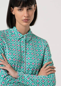 Camisa KAVI manga larga turquesa
