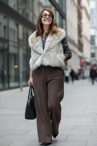 Chaleco SIGYN corto de pelo gris