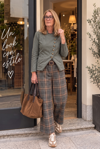 Pantalon PAX cuadros de antelia  kaki
